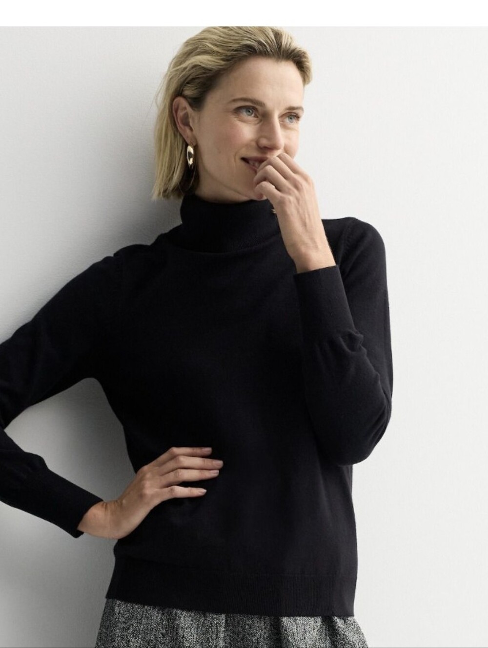 Nine West Black Turtleneck Sweater Large